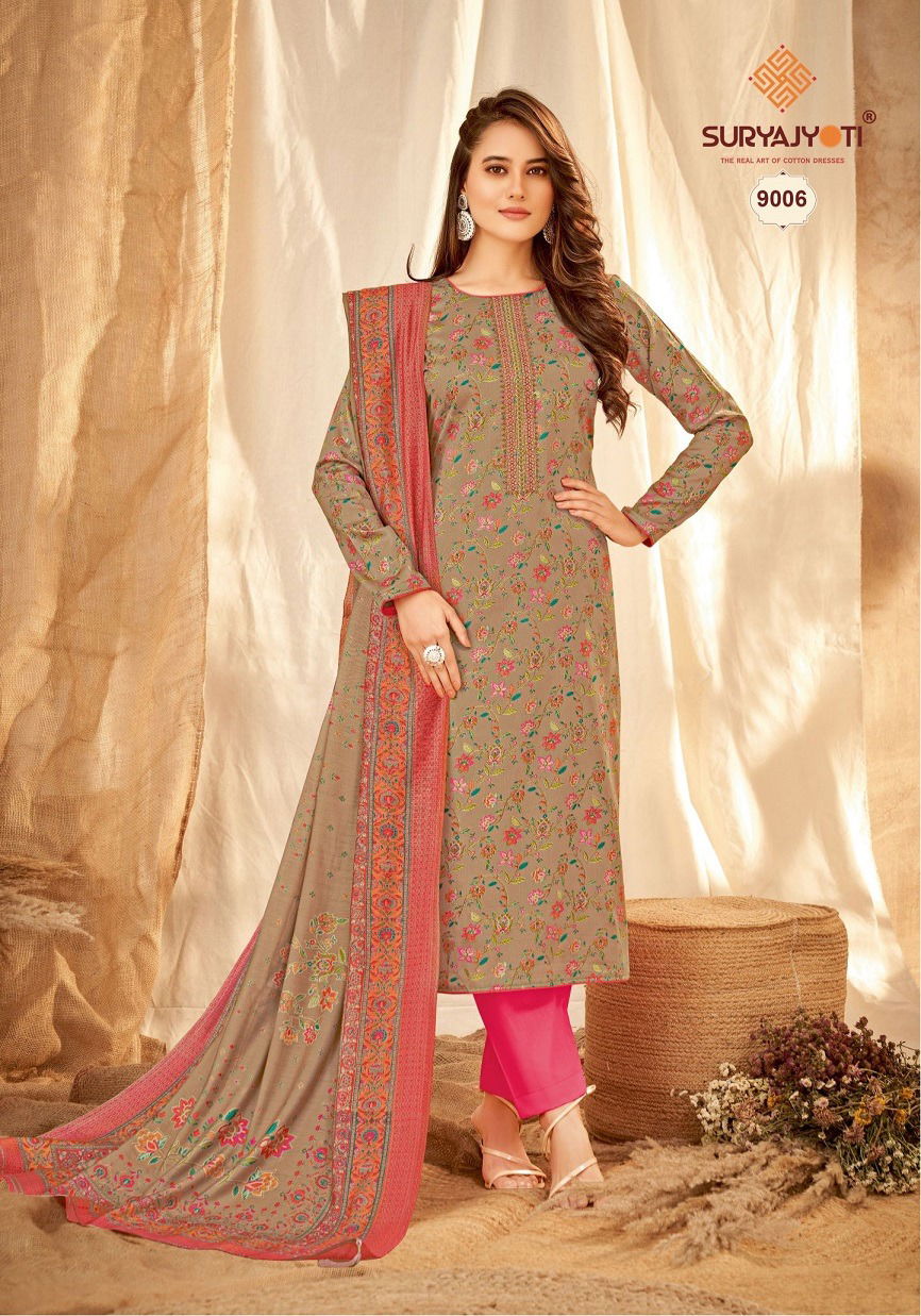 Kalki Vol 9 By Suryajyoti Printed Jam Satin Dress Material Wholesale Market In Surat